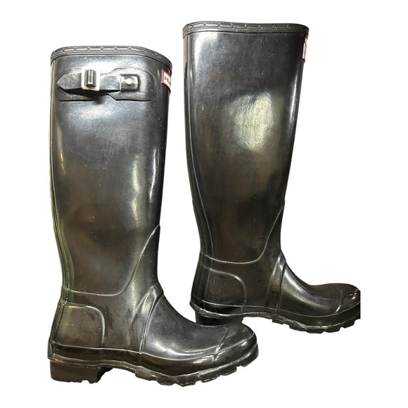 Hunter Classic Glossy Black Waterproof Boots size 6 - Picture 3 of 10